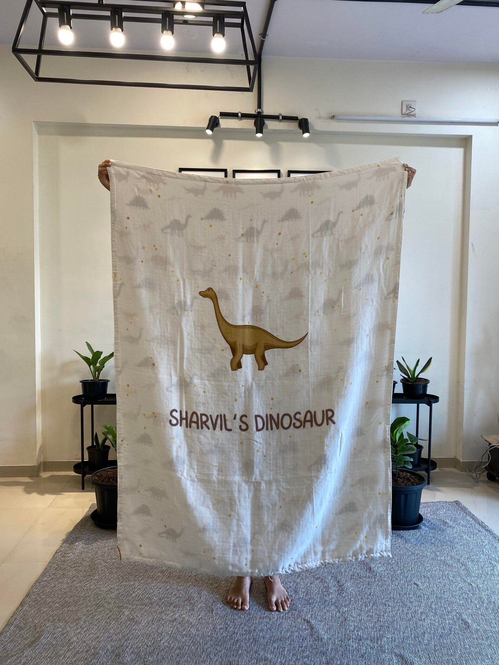 Earthy Dinosaur Customised Blanket