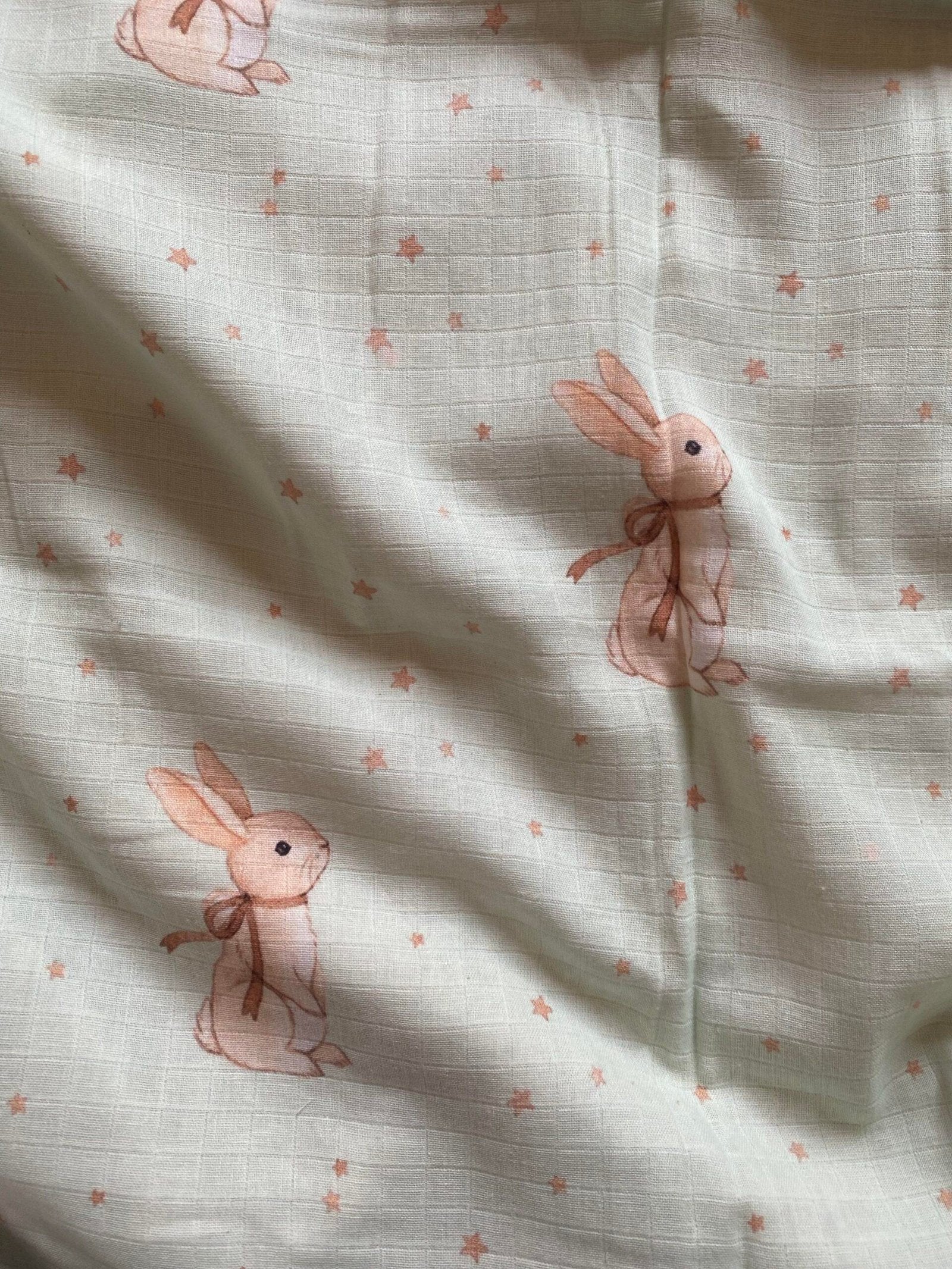 Bunny and stars customised swaddle
